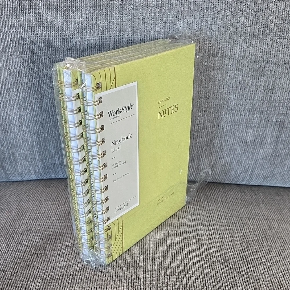 Work Style Cambridge Green Spiral Notebooks, Set Of 4
